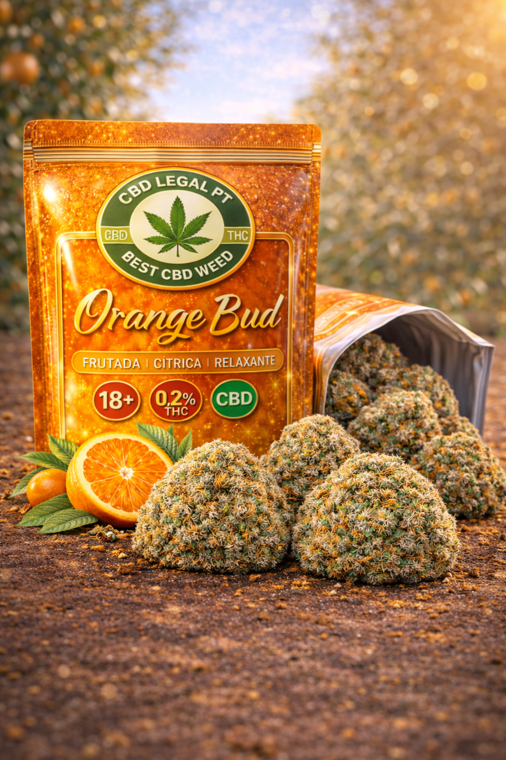 CBDLegalPT Orange Bud fleur CBD 1g aromatique