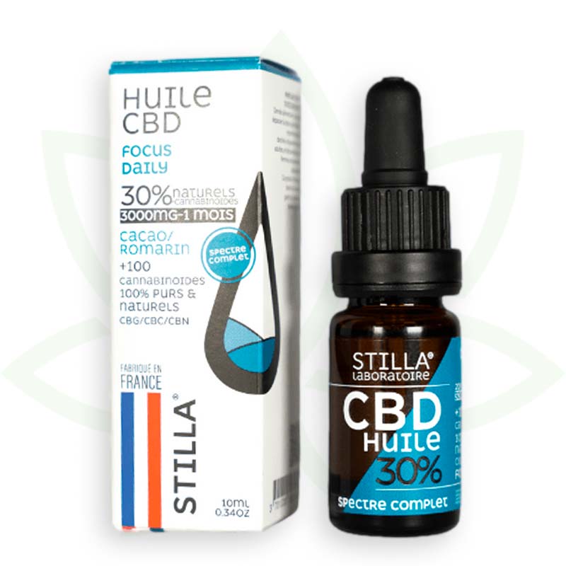 Stilla Focus Daily Huile CBD 10% 10 ml romarin cacao